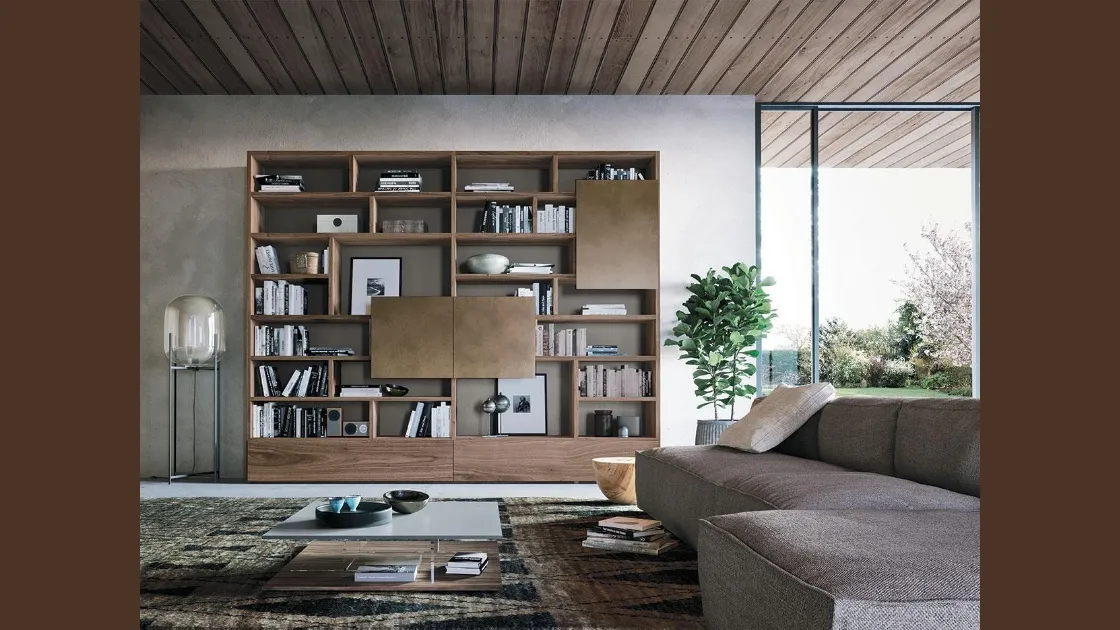 Libreria a muro Horizon 949 in legno di Mobilgam