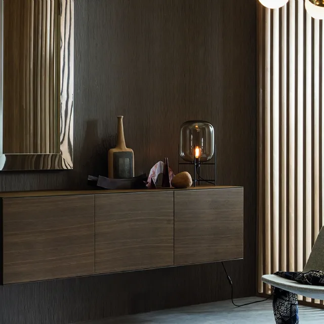 Madia sospesa in legno di Rovere Coke Linea di Riflessi