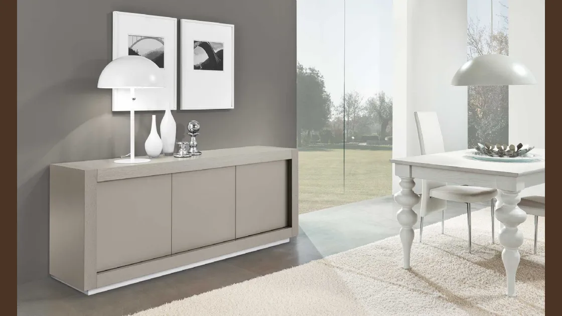 Madia Picasso P1 laccata opaca in finitura Tortora di Riflessi