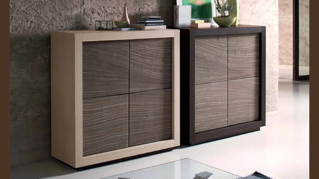 Madia Picasso in Rovere P2 con ante in Pietra Rivergrey di Riflessi