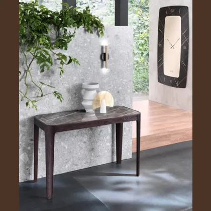 Mobile ingresso Consolle allungabile  con top in ceramica e base in legno di Frassino Cross di Riflessi