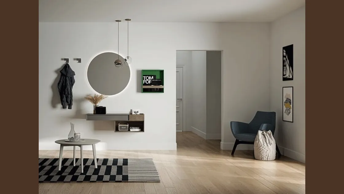 Mobile ingresso con cassetto integrato in laccato e melaminico Sessanta 04 di Birex
