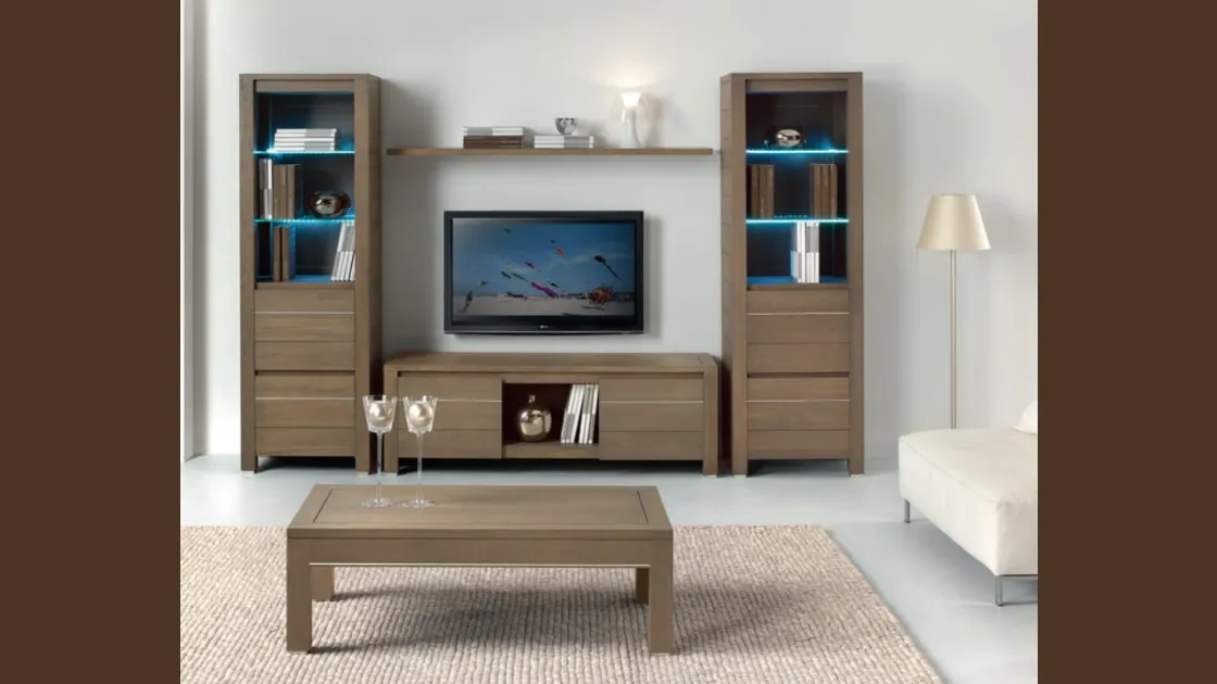 Parete Attrezzata in legno Charming Oak Vogue 01 di Domus Arte