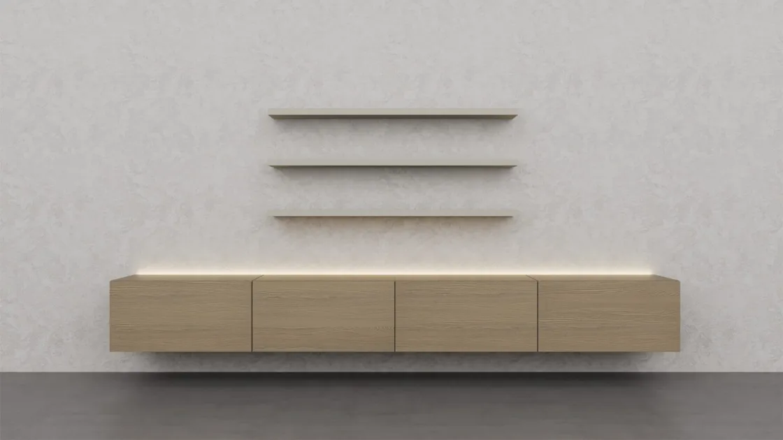 Parete Attrezzata Climb in essenza legno Barrique di Fratelli Elli