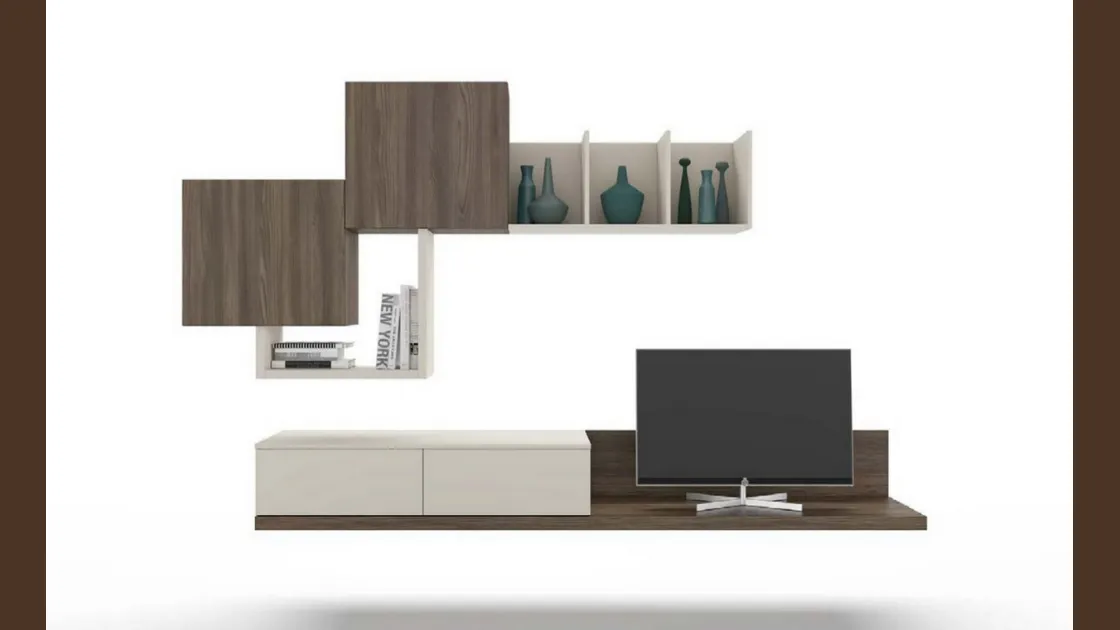 Parete attrezzata African Wood GF1105 di Abitare Mobilstella