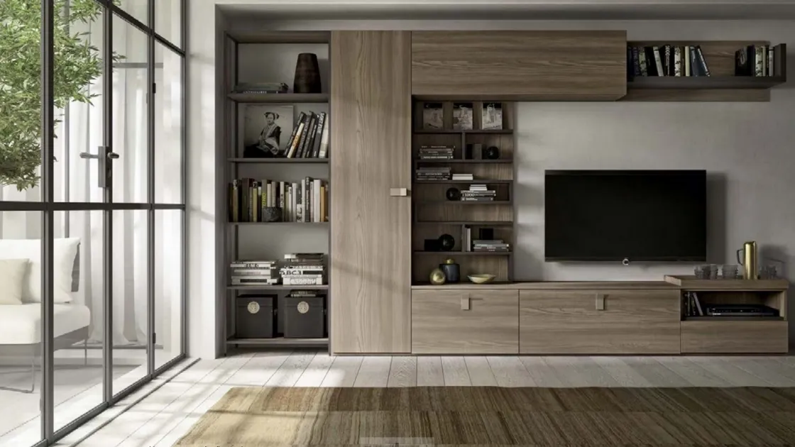 Parete attrezzata Country Wood GF1080 di Abitare Mobilstella