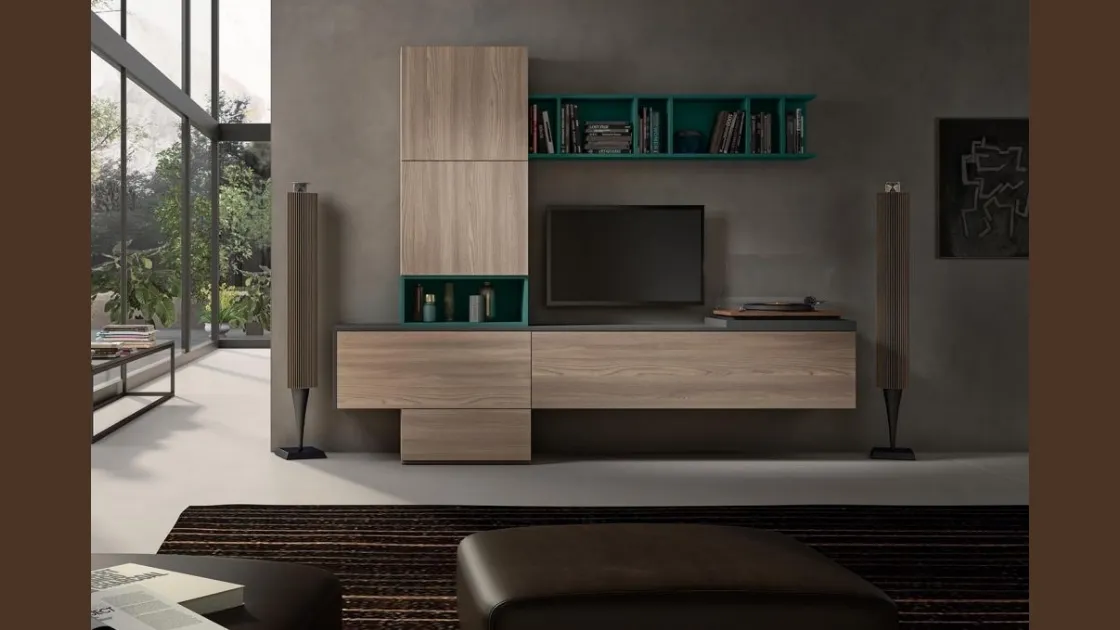 Parete attrezzata Fusion GF1085 di Abitare Mobilstella