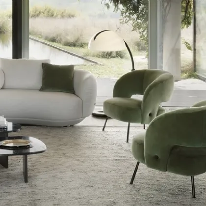 Poltroncina di design in velluto Soufflé di Nicoline