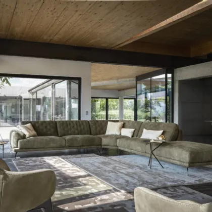 Divano angolare dal design elegante con cucitura sullo schienale Gerba di Nicoline