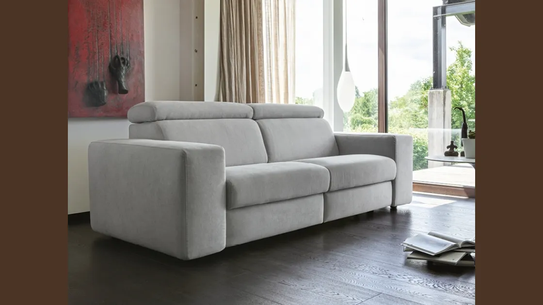 Divano relax lineare in tessuto imbottito Extendo di Rigosalotti