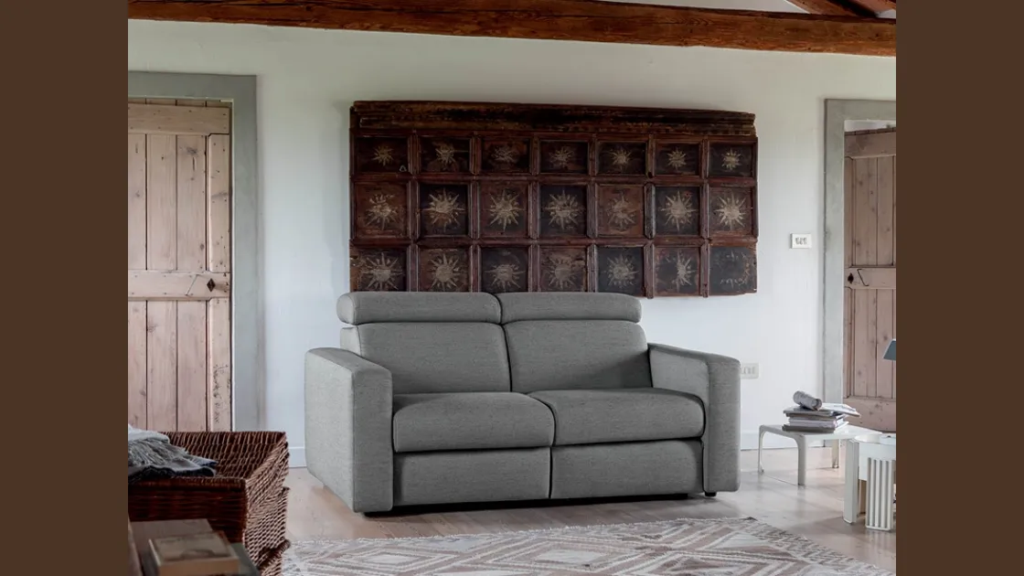 Divano relax lineare in tessuto imbottito Extendo di Rigosalotti