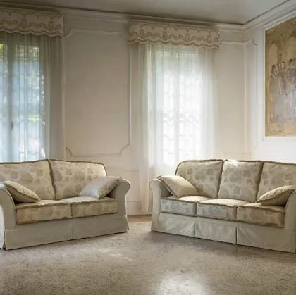 Divano classico lineare in tessuto Versailles Luxury di Rigosalotti