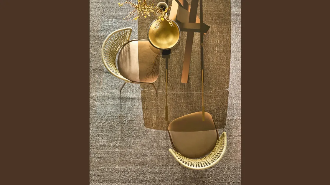 Sedia Soffio in cordino di poliestere e seduta imbottita di Riflessi