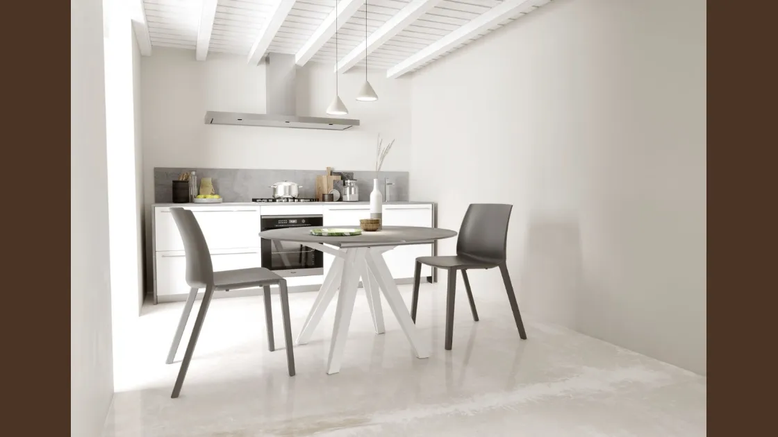 Tavolo allungabile Apple in ceramica pietra di savoia di Zamagna