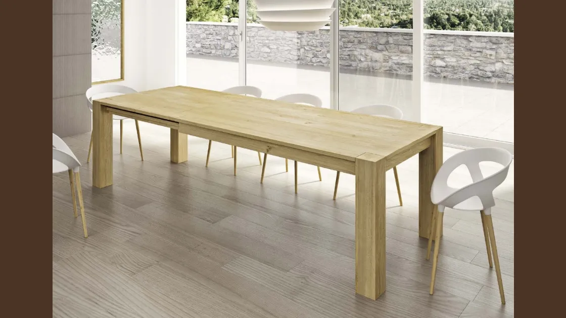 Tavolo allungabile in legno Biochic Storiachic di Domus Arte