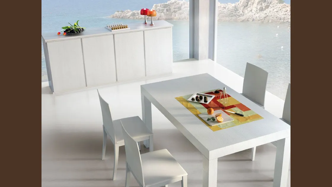 Tavolo allungabile Full Folding in legno laccato bianco di Fratelli Elli