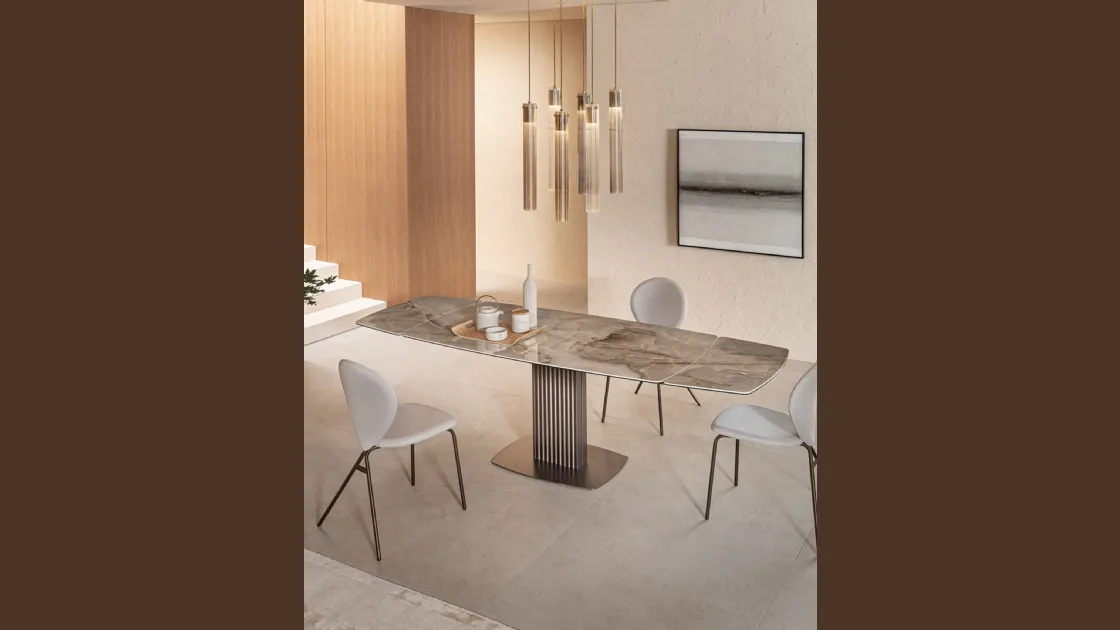 Tavolo allungabile di design Onda di Riflessi