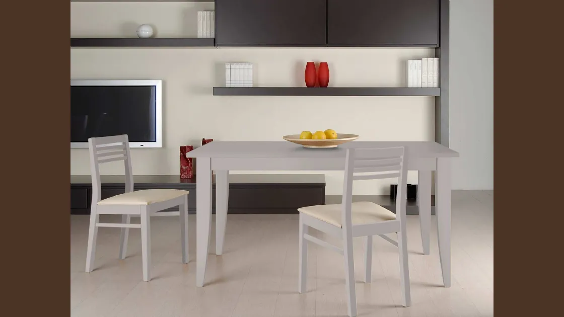 Tavolo rettangolare in legno laccato opaco Paris di Fratelli Elli