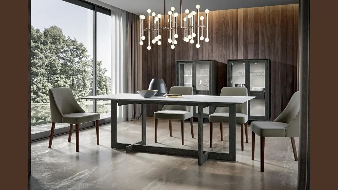 Tavolo Zen Zenith con top in laminato e struttura in legno di Mobilgam
