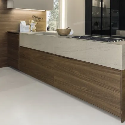 Cucina Design lineare in legno Arena 05 di Maistri