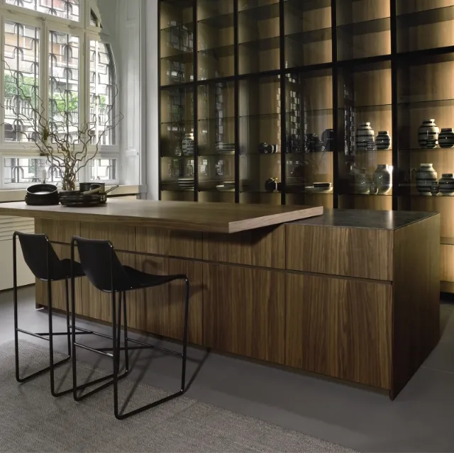 Cucina Design in legno con penisola Giza 08 di Maistri