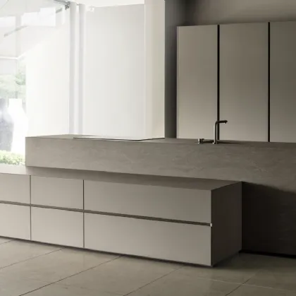 Cucina Design lineare in laccato opaco Giza 09 di Maistri