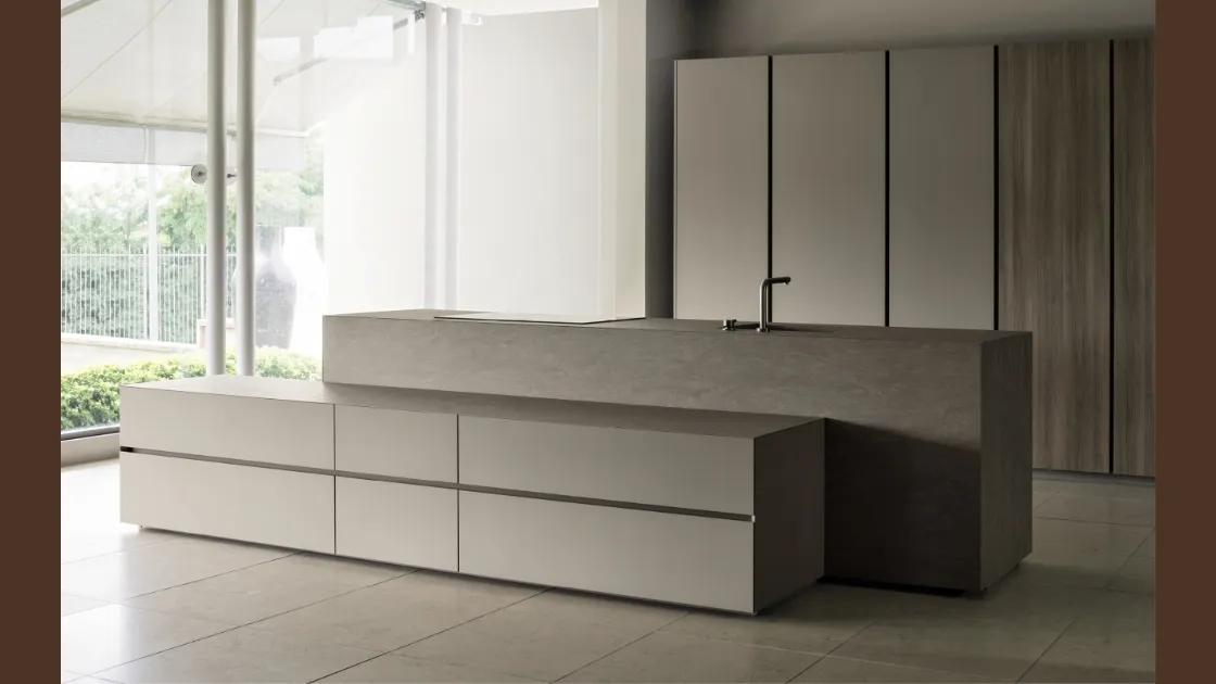 Cucina Design lineare in laccato opaco Giza 09 di Maistri