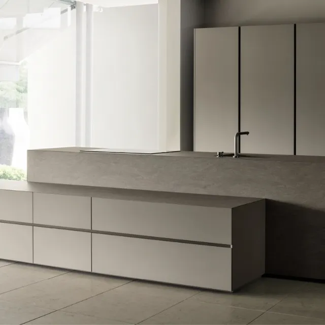 Cucina Design lineare in laccato opaco Giza 09 di Maistri