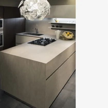 Cucina Design angolare in laminato e legno Giza 11 di Maistri