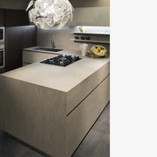 Cucina Design angolare in laminato e legno Giza 11 di Maistri