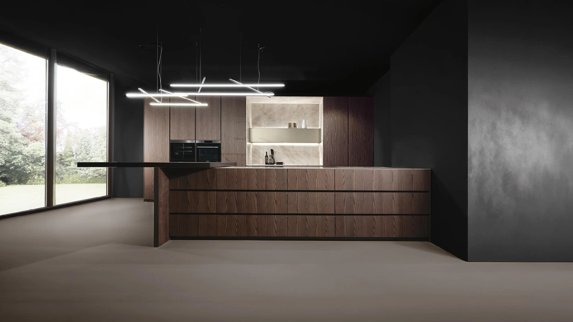Cucina Design con penisola Giza + Altea di Maistri