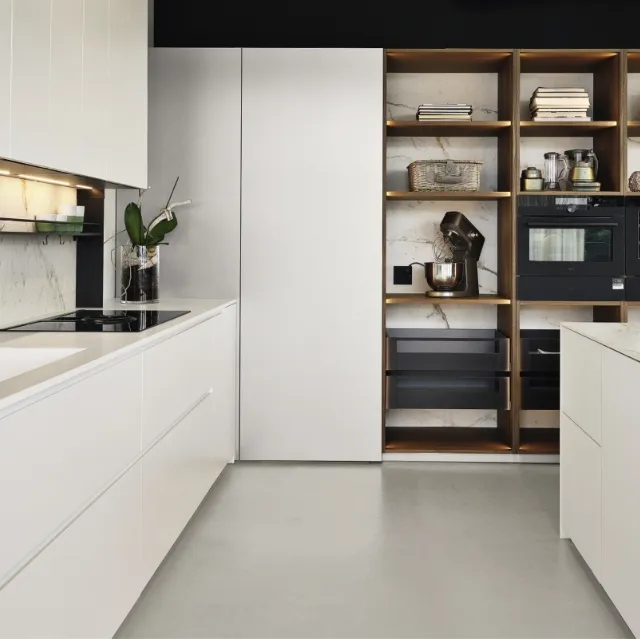 Cucina Design lineare in laccato bianco opaco Arena 02 di Maistri