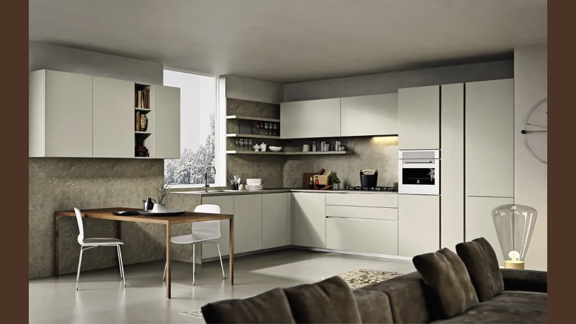 Cucina Design angolare Viva 10 in laccato opaco di Maistri