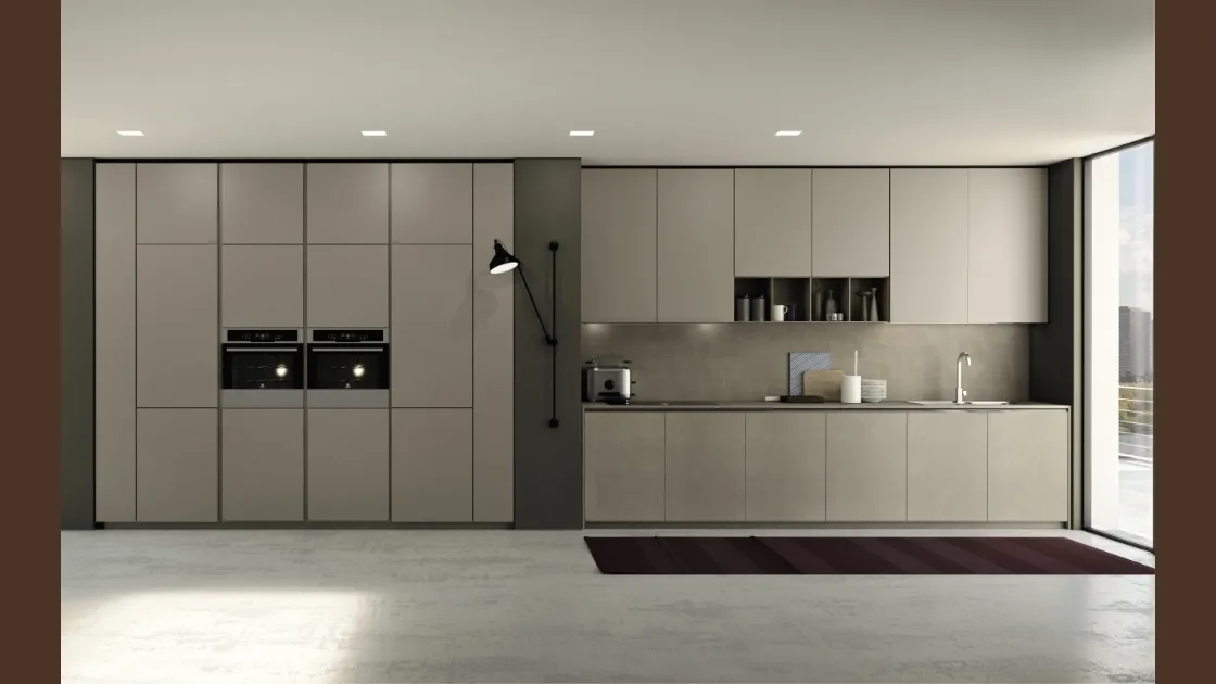 Cucina Design lineare in laccato opaco Viva 09 di Maistri