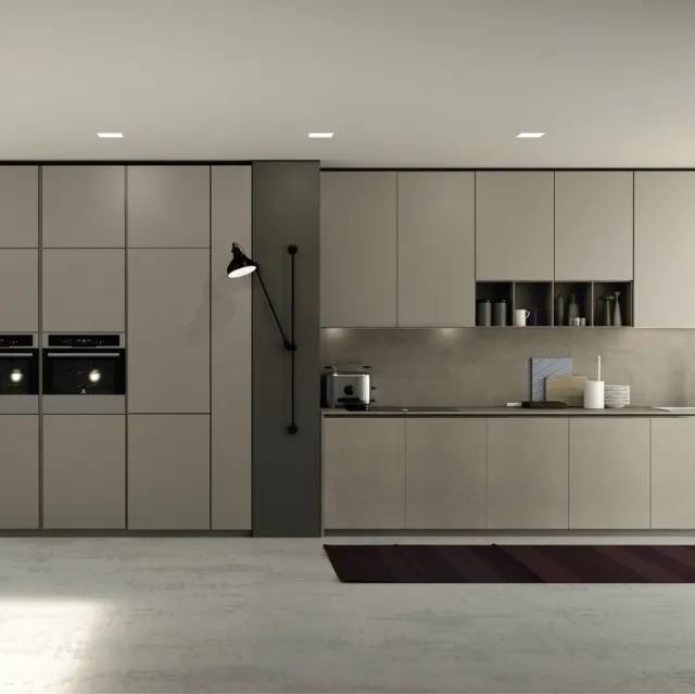 Cucina Design lineare in laccato opaco Viva 09 di Maistri