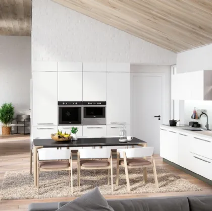 Cucina Moderna lineare Colibrì in finitura laccato bianco giappone di Forma la cucina