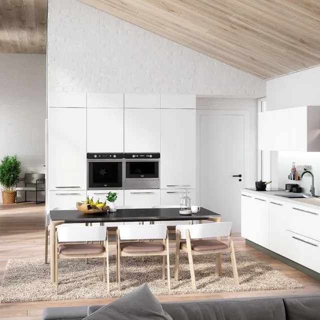 Cucina Moderna lineare Colibrì in finitura laccato bianco giappone di Forma la cucina