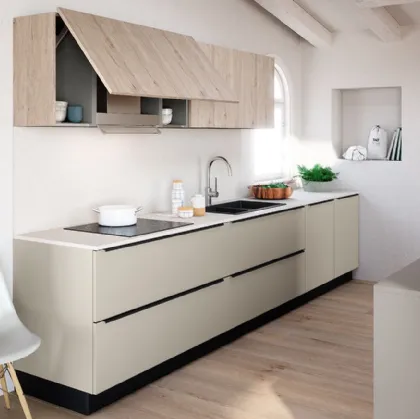 Cucina Moderna lineare Colibrì Intra in finitura corda e rovere grano di Forma la cucina